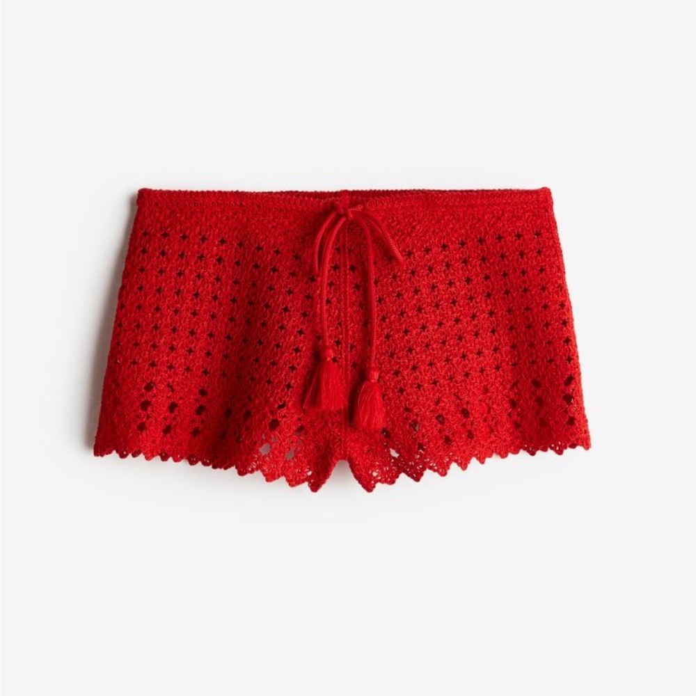 Crochet look mini shorts